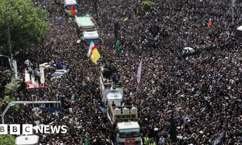 Iran's Supreme Leader leads prayers at Raisi's funeral