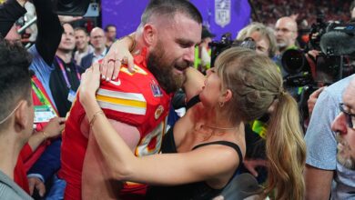 Travis Kelce talked for more than 10 minutes about Taylor Swift and how much he loves her