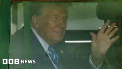 Donald Trump arrives at the Capitol for the first time since the January 6 riots