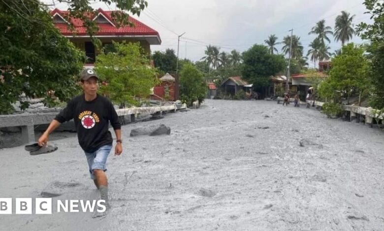 'Cold lava' floods Philippine village after eruption