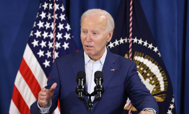 Biden condemns violence in speech