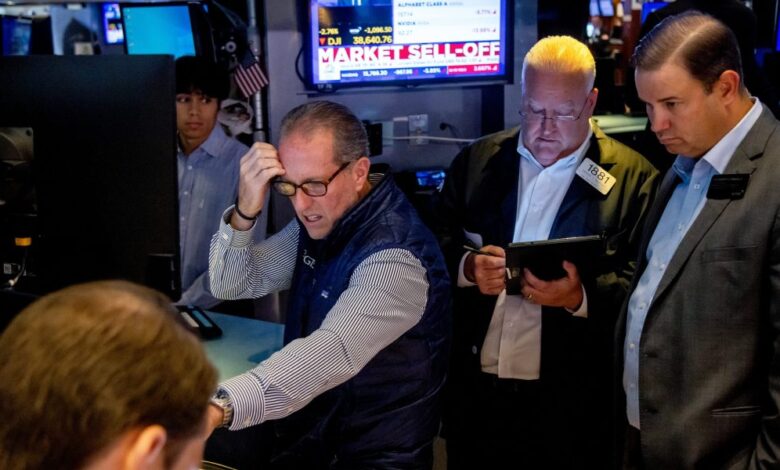 The stock market crash has pushed Wall Street's 'fear gauge' to a four-year high.