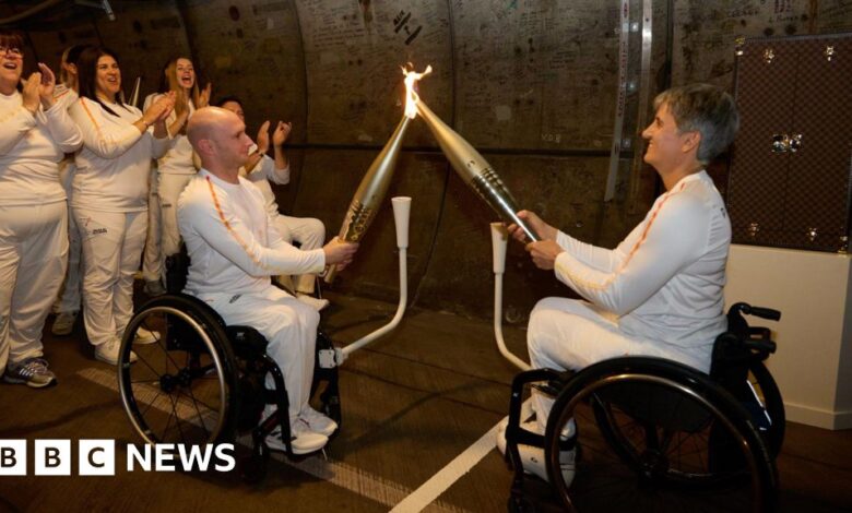 The Paralympic Torch Relay passes through the Channel Tunnel at Folkestone