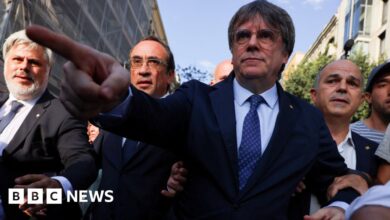 Police hunt former Catalan separatist leader after return from exile