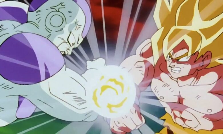 Goku in the fight against Frieza, one of the top ten best fights Goku had.