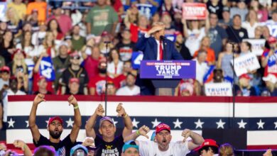 Trump calls journalists “enemy of the people” at Pennsylvania rally minutes before man storms media area