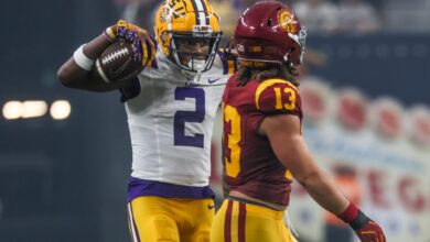 LSU Football Player Kyren Lacy Sparks Backlash After Making A Gun Gesture During Game Against USC (VIDEO)