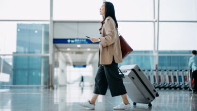 woman with suitcase