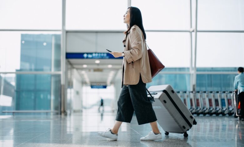 woman with suitcase