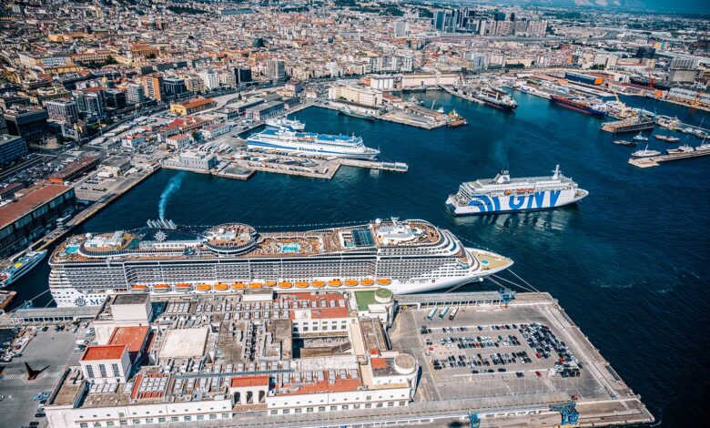 Cruise port in Naples, Italy