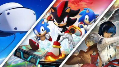 PSVR2, Sonic X Shadow Generations, and Metaphor: ReFantazio separated by diagonal white lines. All are in Amazon's Black Friday 2024 sale