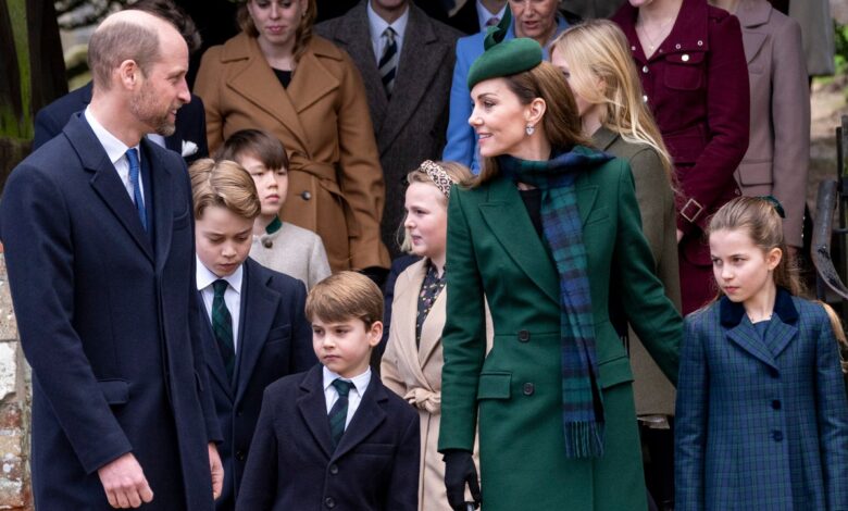 Kate Middleton and Prince William join King Charles and Queen Camilla for a walk on Christmas Day