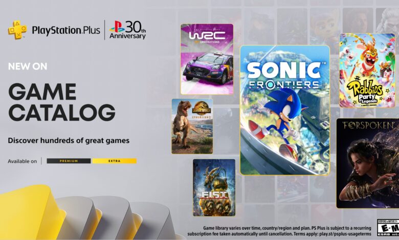 PlayStation Plus Game Catalog for December: Sonic Frontiers, Forspoken, Rabbids: Party of Legends, WRC Generations and more