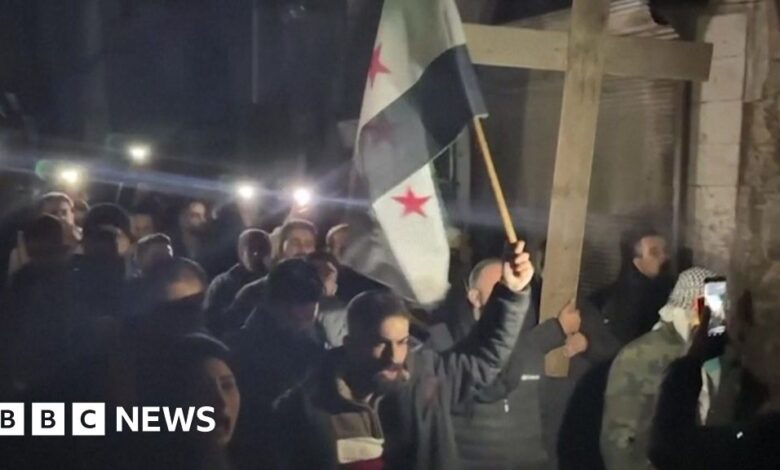 Protests broke out in Syria after the burning of Christmas trees