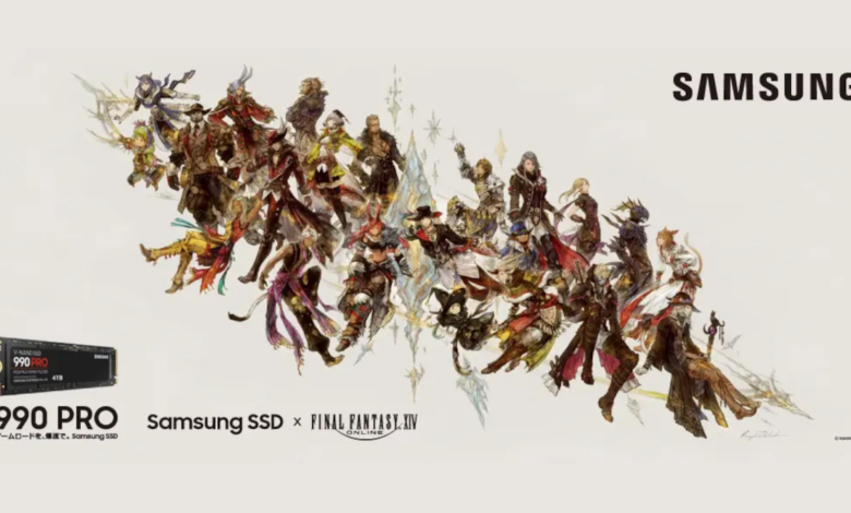 Final Fantasy XIV FFXIV art in Samsung 990 Pro SSD ad in Japan