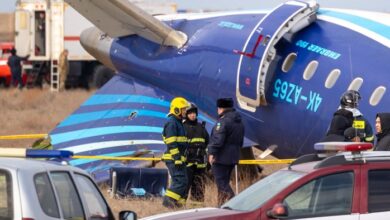 Wreckage of Azerbaijan plane