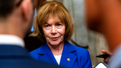 Tina Smith expressed dissatisfaction with Trump's anti-abortion double talk: "I care about what he does"