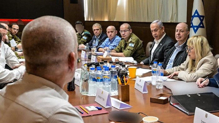 Benjamin Netanyahu’s security cabinet meeting in Jerusalem earlier on Friday